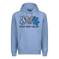 Colony Blue peace love autism Premium Hoodie - MaliasSmallBusiness