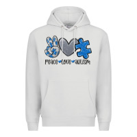 Dove Grey peace love autism Premium Hoodie - MaliasSmallBusiness