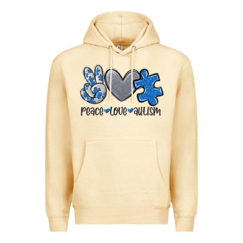 Peace Love Autism Premium Hoodie by MaliasSmallBusiness | Teevron