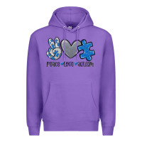 Purple peace love autism Premium Hoodie - MaliasSmallBusiness