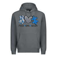 Rock peace love autism Premium Hoodie - MaliasSmallBusiness