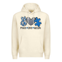 Sandshell peace love autism Premium Hoodie - MaliasSmallBusiness