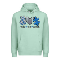 Seafoam peace love autism Premium Hoodie - MaliasSmallBusiness