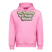 Fuchsia Pink on tuesday we wear beads Urban Hoodie - MaliasSmallBusiness
