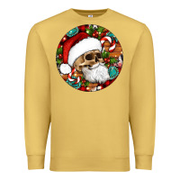 Antique Gold Christmas hippie skeleton santa ornament Premium Sweatshirt - Artiststas