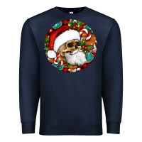 Navy Christmas hippie skeleton santa ornament Premium Sweatshirt - Artiststas