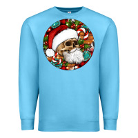 Ocean Blue Christmas hippie skeleton santa ornament Premium Sweatshirt - Artiststas