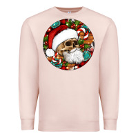 Pale Pink Christmas hippie skeleton santa ornament Premium Sweatshirt - Artiststas
