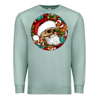 Seafoam Christmas hippie skeleton santa ornament Premium Sweatshirt - Artiststas
