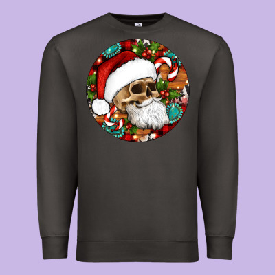 Christmas Hippie Skeleton Santa Ornament Premium Sweatshirt Designed By Artiststas