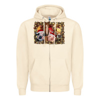 Sandshell christmas farm animals Zipper Hoodie - RanaPortraitStore