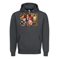 Smoke christmas farm animals Zipper Hoodie - RanaPortraitStore