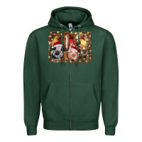 Sports Green christmas farm animals Zipper Hoodie - RanaPortraitStore
