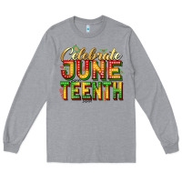 Heather Grey celebrate juneteenth Long Sleeve Tee - Zillion Design Studio