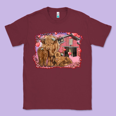 Valentine's Day Mama Cow And Baby Cows Classic Tee Designed By Ranaportraitstore