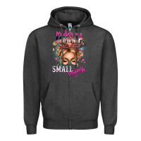 Charcoal Heather minding my own small business blonde messy bun Zipper Hoodie - texasbilliewilder