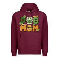 Burgundy st. patricks day dog mom Premium Hoodie - MaliasSmallBusiness