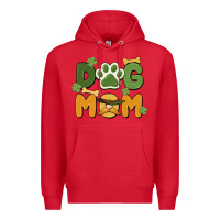 Red st. patricks day dog mom Premium Hoodie - MaliasSmallBusiness