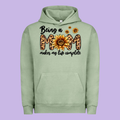 Being A Mom Makes My Life Complete Urban Hoodie Designed By Maliassmallbusiness