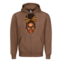 Chestnut afro woman messy bun Zipper Hoodie - texasbilliewilder