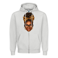 Dove Grey afro woman messy bun Zipper Hoodie - texasbilliewilder