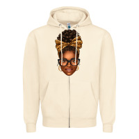 Sandshell afro woman messy bun Zipper Hoodie - texasbilliewilder