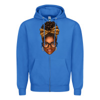 True Royal afro woman messy bun Zipper Hoodie - texasbilliewilder