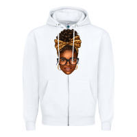 White afro woman messy bun Zipper Hoodie - texasbilliewilder