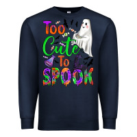 Navy too cute to spook Premium Sweatshirt - BundleAndBundleShop