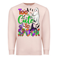 Pale Pink too cute to spook Premium Sweatshirt - BundleAndBundleShop