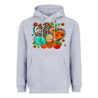 Heather Grey western leopard  fall   hearts Heavyweight Hoodie - AdoDesignShop