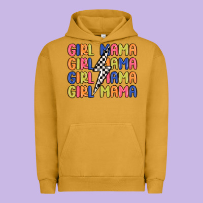 Girl Mama Lightning Bolt Urban Hoodie Designed By Maliassmallbusiness