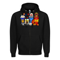 Black dispatcher coffee cups Zipper Hoodie - Zillion Design Studio