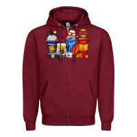 Burgundy dispatcher coffee cups Zipper Hoodie - Zillion Design Studio