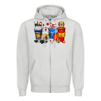 Dove Grey dispatcher coffee cups Zipper Hoodie - Zillion Design Studio