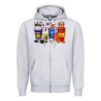Heather Grey dispatcher coffee cups Zipper Hoodie - Zillion Design Studio
