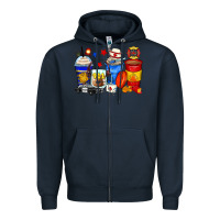 Navy dispatcher coffee cups Zipper Hoodie - Zillion Design Studio