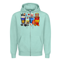 Seafoam dispatcher coffee cups Zipper Hoodie - Zillion Design Studio