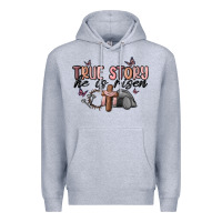 Heather Grey true story he is risen Premium Hoodie - MaliasSmallBusiness