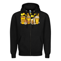 Black childhood cancer coffee cups Zipper Hoodie - Zillion Design Studio