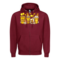 Burgundy childhood cancer coffee cups Zipper Hoodie - Zillion Design Studio