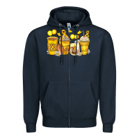 Navy childhood cancer coffee cups Zipper Hoodie - Zillion Design Studio