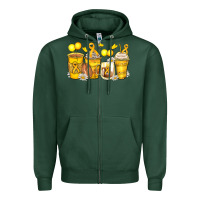 Sports Green childhood cancer coffee cups Zipper Hoodie - Zillion Design Studio