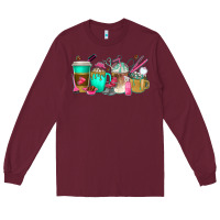 Burgundy hair hustler coffee cups Long Sleeve Tee - texasbilliewilder