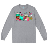 Heather Grey hair hustler coffee cups Long Sleeve Tee - texasbilliewilder