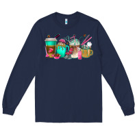 Navy hair hustler coffee cups Long Sleeve Tee - texasbilliewilder