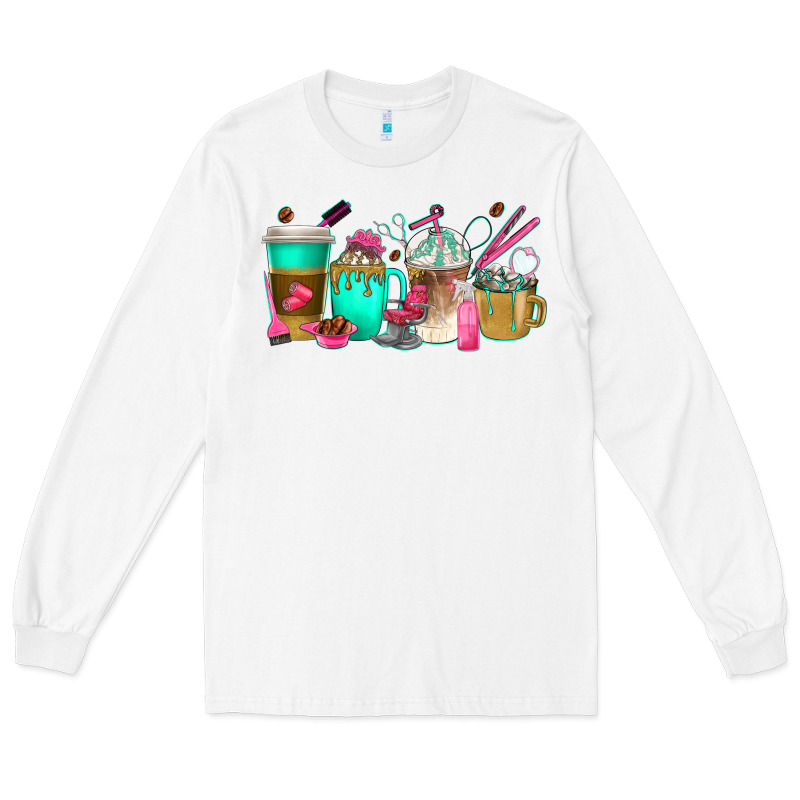 Hair Hustler Coffee Cups Long Sleeve Tee by texasbilliewilder | Teevron
