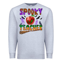 Heather Grey spooky teacher Premium Sweatshirt - BundleAndBundleShop