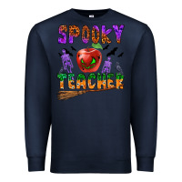 Navy spooky teacher Premium Sweatshirt - BundleAndBundleShop
