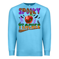 Ocean Blue spooky teacher Premium Sweatshirt - BundleAndBundleShop